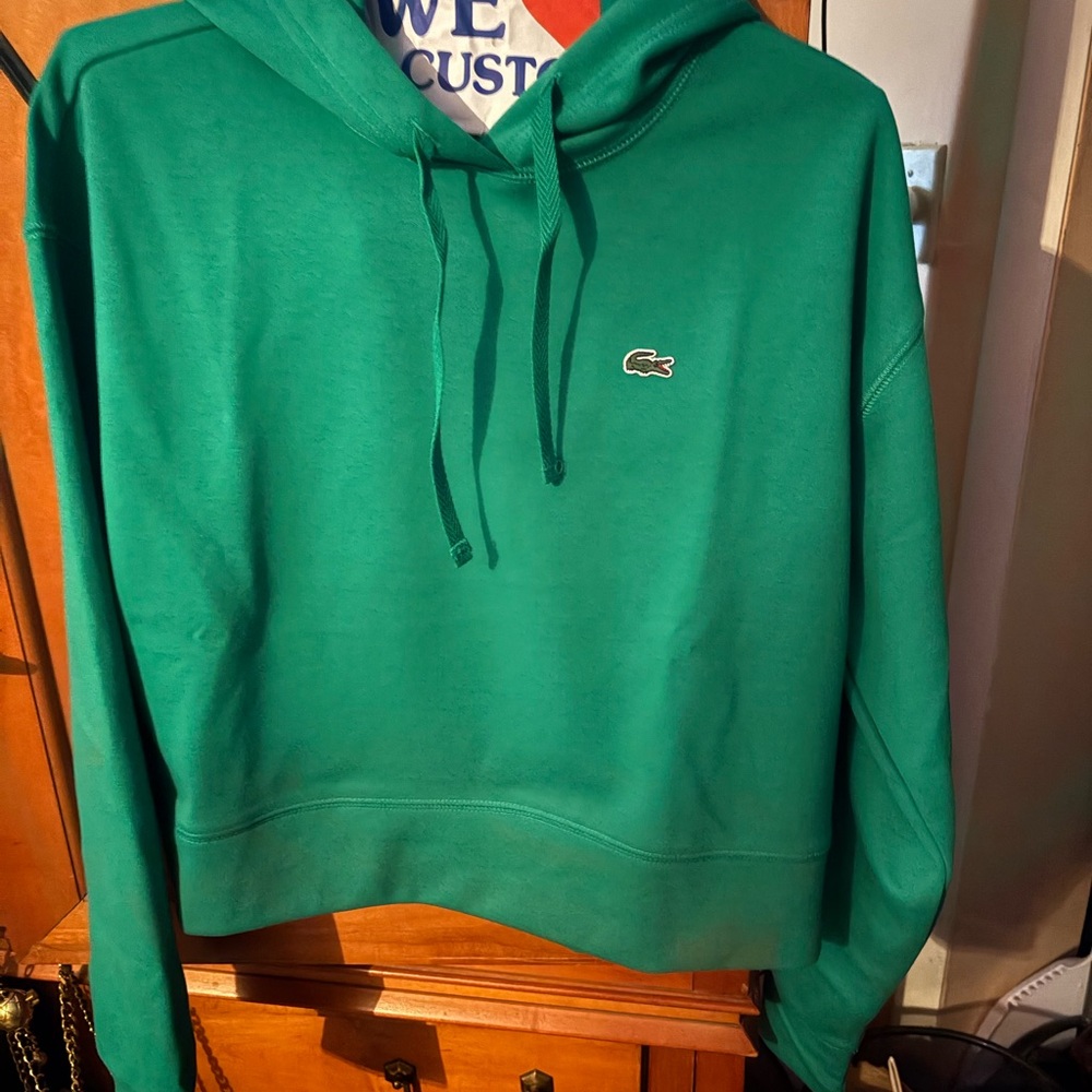 Lacoste Emerald Green Hooded Sweatshirt with Croc Logo